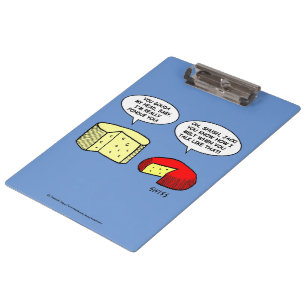 Funny Cheese Lover Cartoon Clipboard