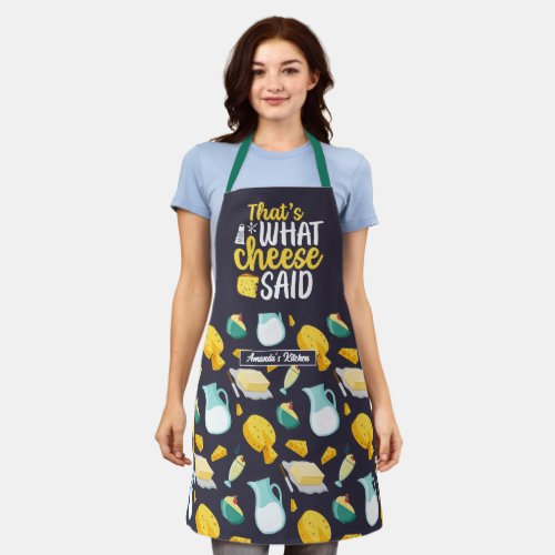 Funny Cheese Pun Cute Retro Dairy Product Pattern Apron