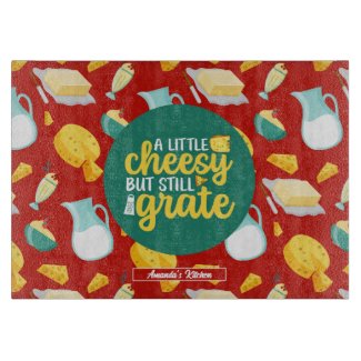 Funny Cheese Pun Retro Dairy Product Pattern