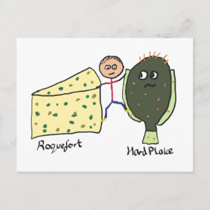 Funny Cheese Rock and Hard Place Joke Postcard