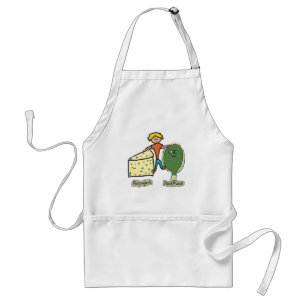Funny Cheese Rock and Hard Place Pun Adult Apron
