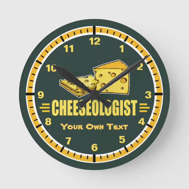 Funny Cheese Round Clock | Zazzle