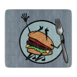 FUNNY CHEESEBURGER SQUARE CUTTING BOARD