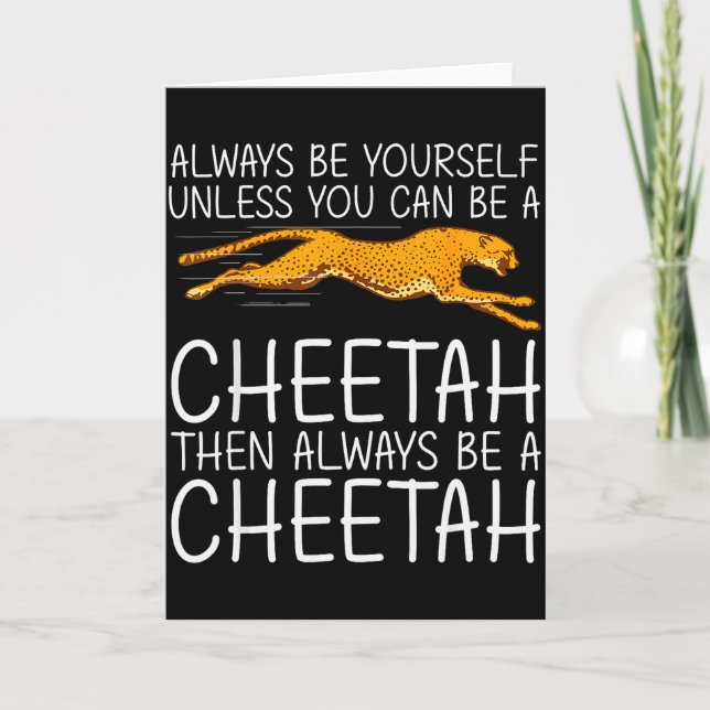 Funny Cheetah Art For Men Women Kids Animal Safari Card (Front)