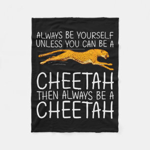 Funny Cheetah Art For Men Women Kids Animal Safari Fleece Blanket