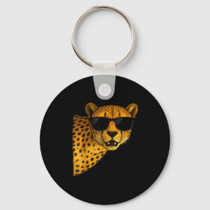 Funny Cheetah Art For Men Women Kids Animal Safari Keychain