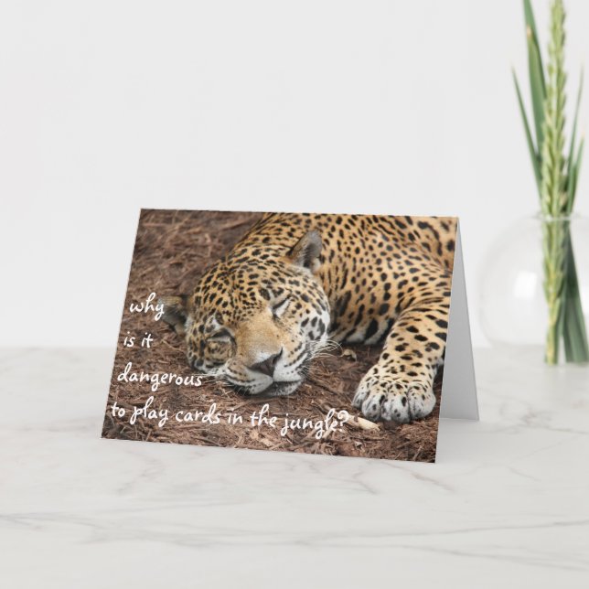 Funny Cheetah card, customize for any occasion Holiday Card (Front)