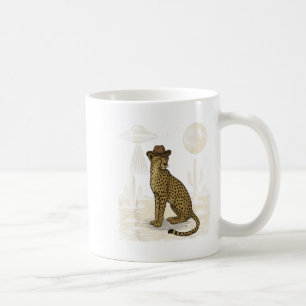 Funny Cheetah Cowboy Western Ufo Safari Animal Coffee Mug