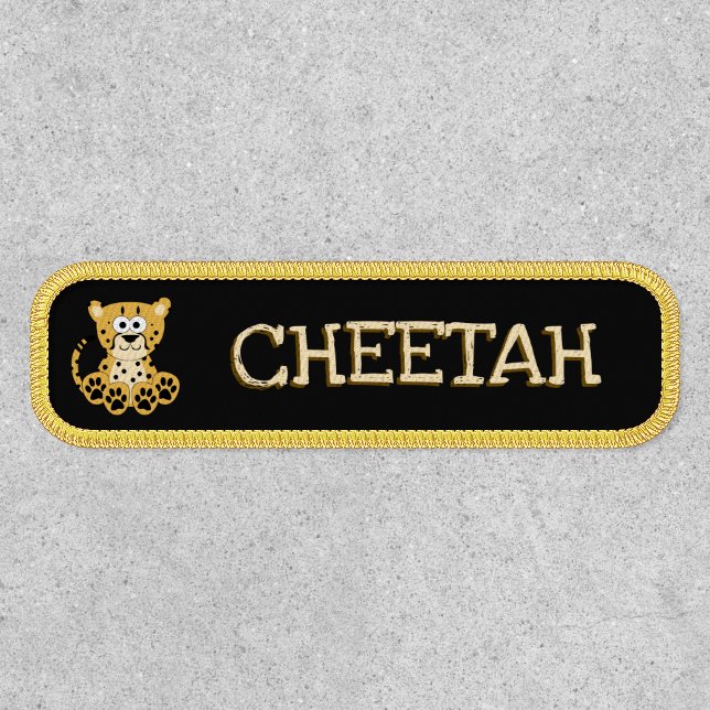 Funny Cheetah Name Template Patch (Front)