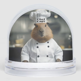 Funny Chef Capybara, Snow Globe