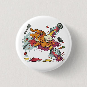 Funny Chef Cat Kitchen Disaster Button
