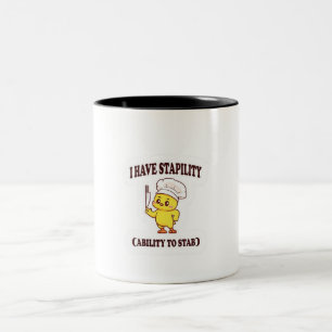 Funny Chef Chicken T-Shirt – 'I Have Stability' Two-Tone Coffee Mug