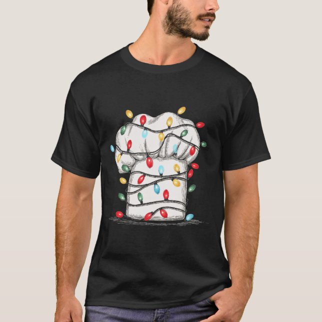 Funny Chef Christmas Graphics Lights Lover Cook Co T-Shirt (Front)