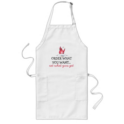 Funny Chef Comment Red Bird Watercolor Long Apron