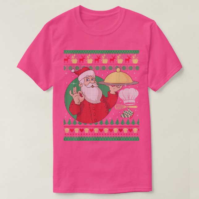 Funny Chef Cooking Ugly Christmas Sweaters  (Design Front)