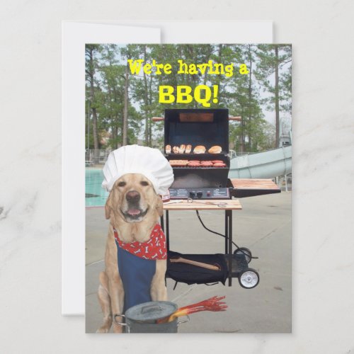 Funny Chef Dog BBQ Invitation