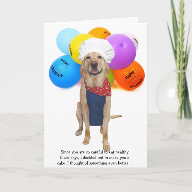 Funny Chef Dog/Lab Birthday Card (Front)