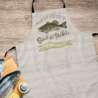 Funny Chef Fisherman Bass Fish Custom Wildlife Apron