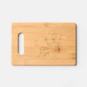 Funny Chef Grilling Kitchen Gift Engraved Cutting Board