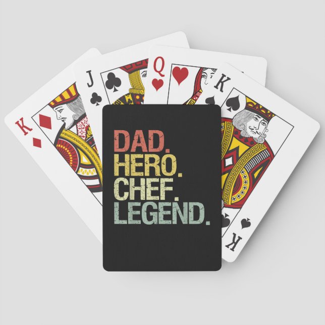Funny chef legend dad  poker cards (Back)