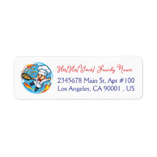 Funny Chef Mascot Label