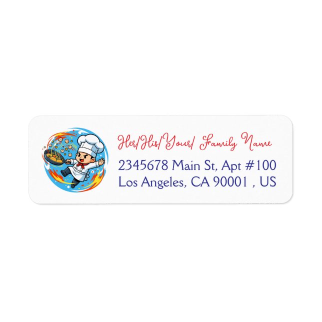 Funny Chef Mascot Label (Front)