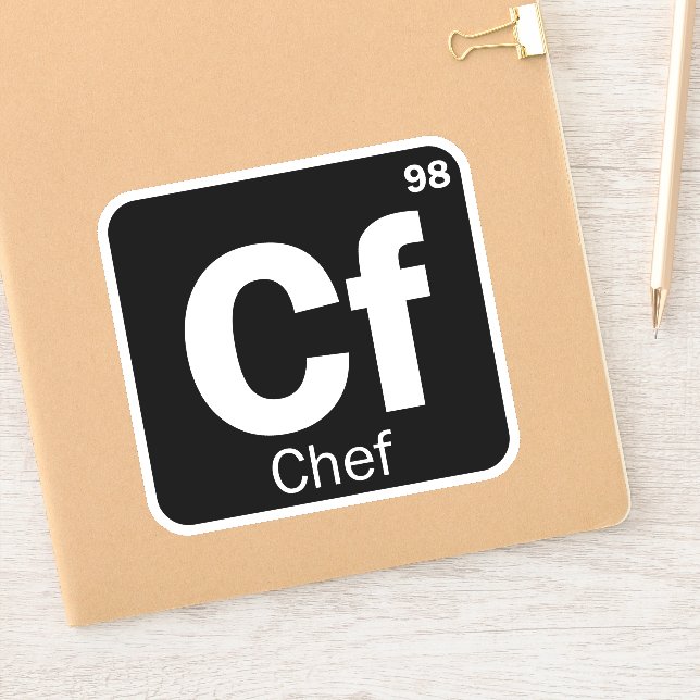 Funny Chef Periodic Table Letters Logo Sticker (Notebook)