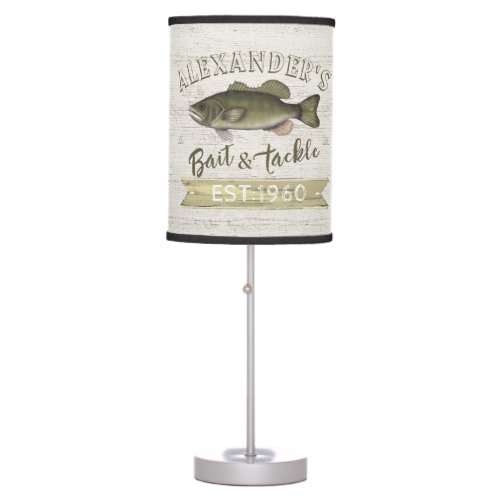 Funny Chef Simple Fisherman Bait and Tackle Sign Table Lamp