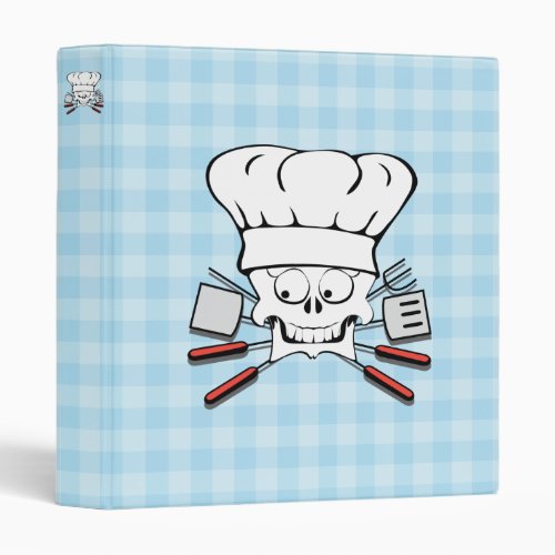 Funny Chef Skull Recipe Binder