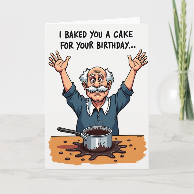 Funny Chef Spill Birthday Card (Front)