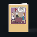 Funny Chef's Surprise Birthday Card<br><div class="desc">This funny birthday card featuring a much too honest restaurant waitress and a surprisingly strange chef is sure to cook up some laughs!

Thanks for choosing this original design by © Chuck Ingwersen. I post cartoons every day on Instagram: https://www.instagram.com/captainscratchy</div>