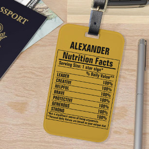 Funny Chemical Elements Person Characteristics Lug Luggage Tag