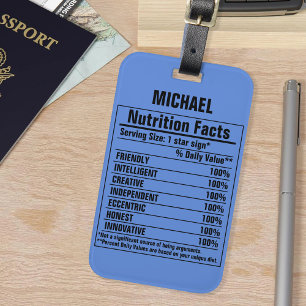 Funny Chemical Elements Person Characteristics Luggage Tag
