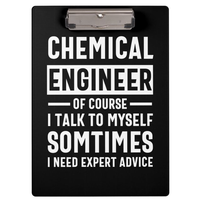 Funny Chemical Engineer Gift Clipboard (Front)