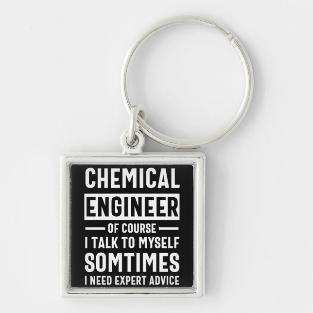 Funny Chemical Engineer Gift Keychain (Front)