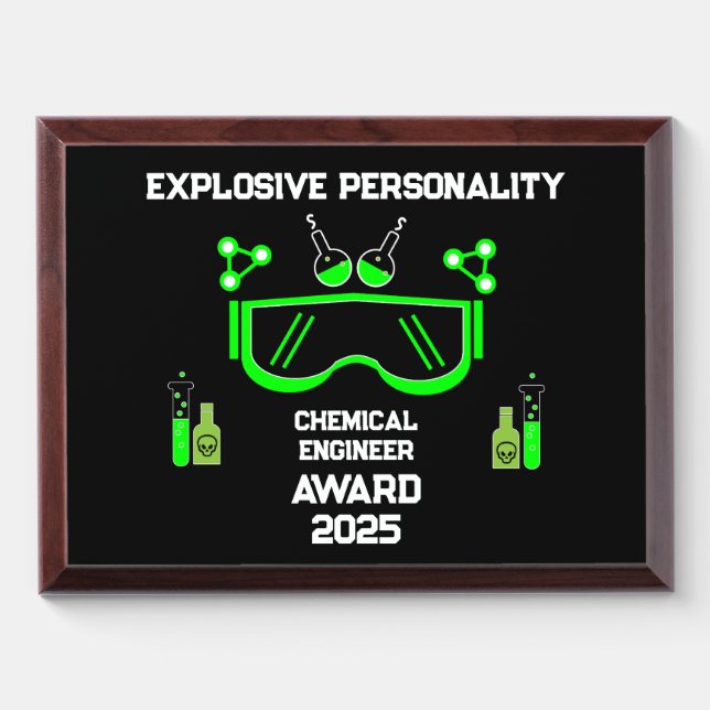 Funny Chemical Engineer Gifts Award Plaque (Horizontal)