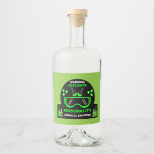 Funny Chemical Engineer Gifts Liquor Bottle Label