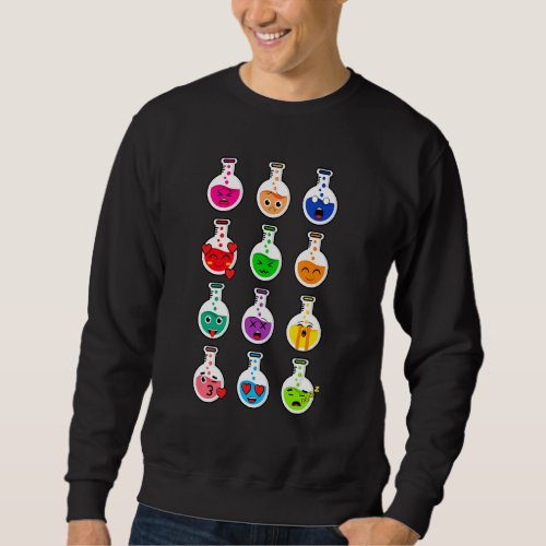 Funny Chemical Test Tubes Emotions  Graphic Design Sweatshirt