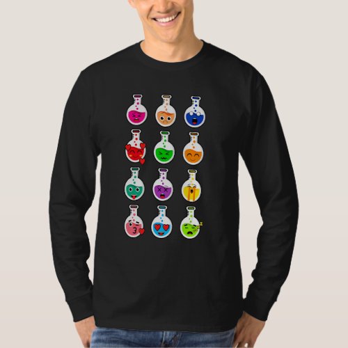 Funny Chemical Test Tubes Emotions  Graphic Design T_Shirt