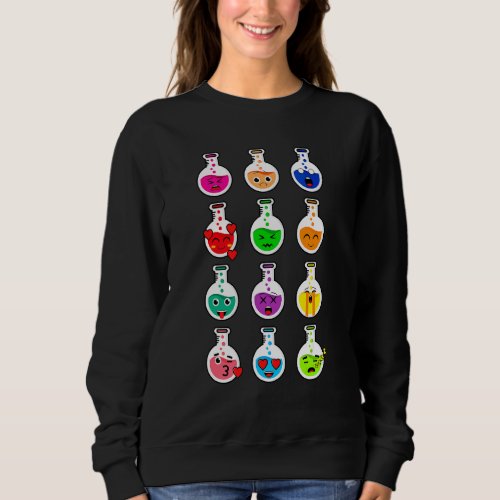Funny Chemical Test Tubes Emotions Novelty Graphic Sweatshirt