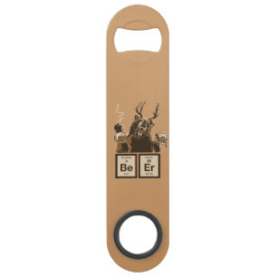 Funny chemistry bear discovered beer speed bottle opener