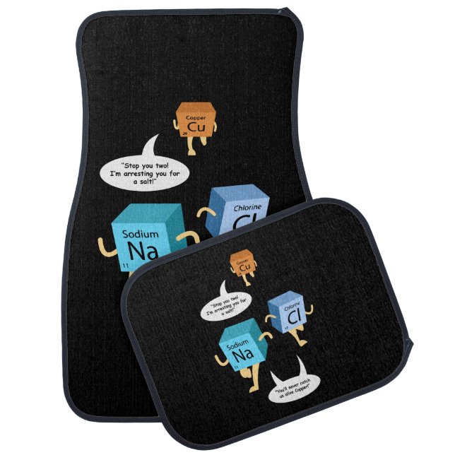 Funny Chemistry Birthday Gag Chemical Elements Car Floor Mat (Set)