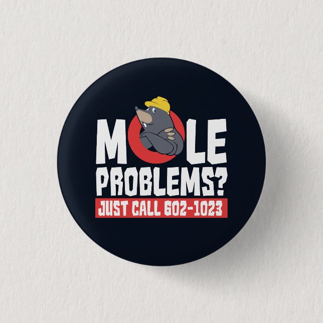 Funny Chemistry Formula Mole Problem Science Button (Front)