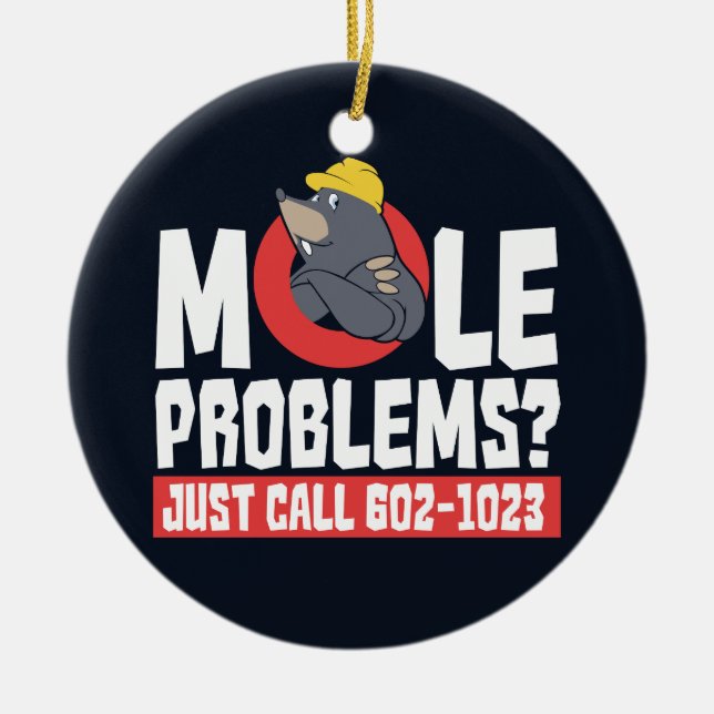 Funny Chemistry Formula Mole Problem Science Gag Ceramic Ornament (Front)