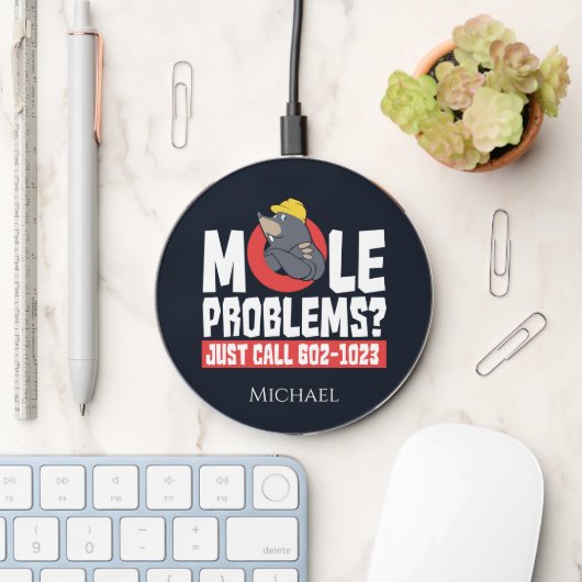 Funny Chemistry Formula Mole Problem Science Geeks Wireless Charger (Desk)