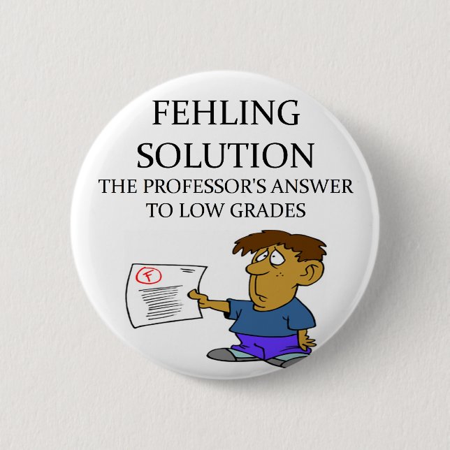 funny chemistry joke pinback button (Front)