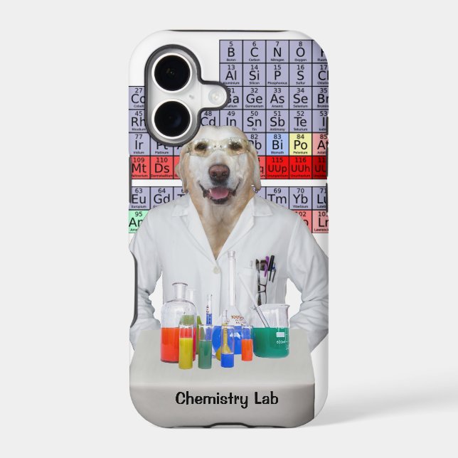 Funny Chemistry Lab/Dog Iphone Case (Back)