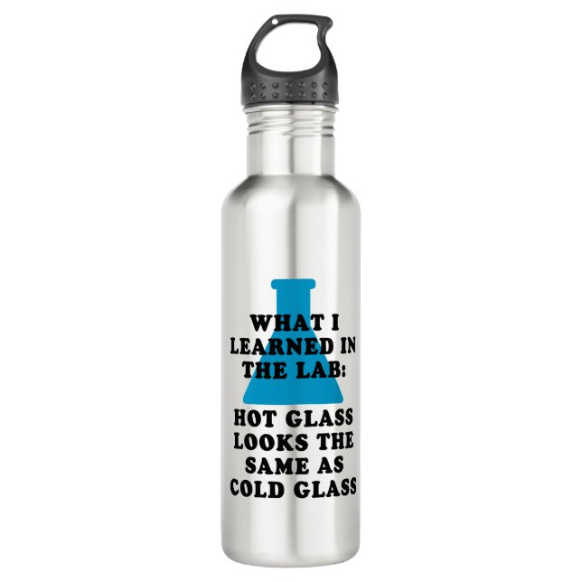 Funny Chemistry Lab Glass Stainless Steel Water Bottle (Front)