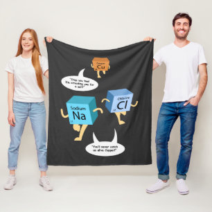 Funny Chemistry Periodic Table Pun Fleece Blanket