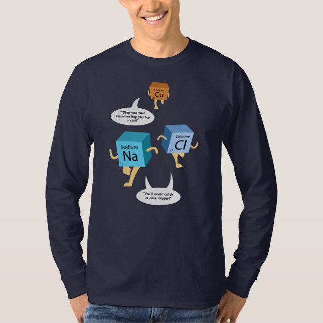 Funny Chemistry Periodic Table Pun Retired Teacher T-Shirt (Front)